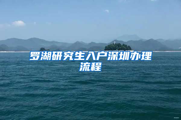 罗湖研究生入户深圳办理流程