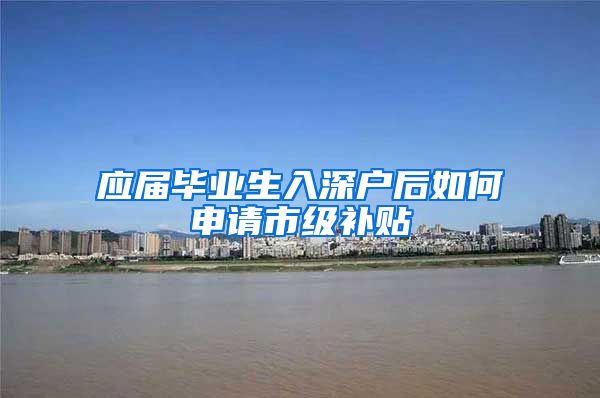 应届毕业生入深户后如何申请市级补贴