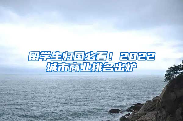 留学生归国必看！2022城市商业排名出炉