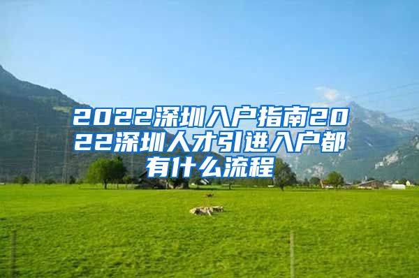 2022深圳入户指南2022深圳人才引进入户都有什么流程