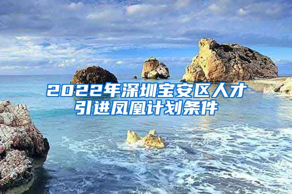 2022年深圳宝安区人才引进凤凰计划条件