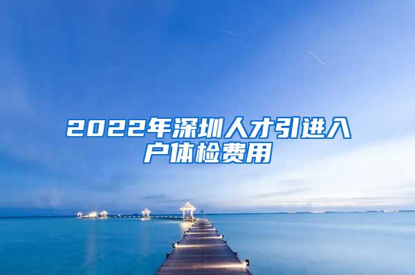 2022年深圳人才引进入户体检费用