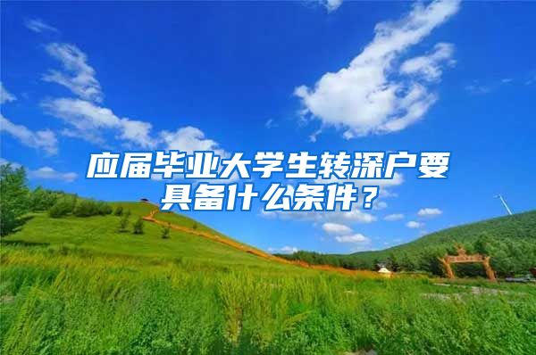 应届毕业大学生转深户要具备什么条件？