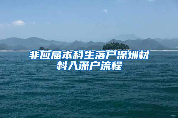 非应届本科生落户深圳材料入深户流程