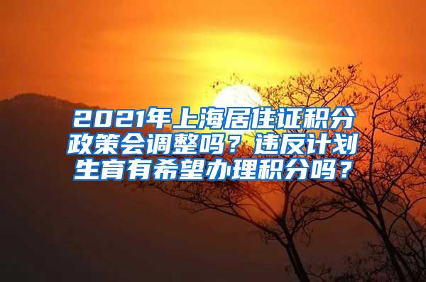 2021年上海居住证积分政策会调整吗？违反计划生育有希望办理积分吗？