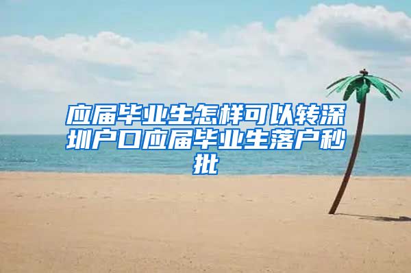 应届毕业生怎样可以转深圳户口应届毕业生落户秒批