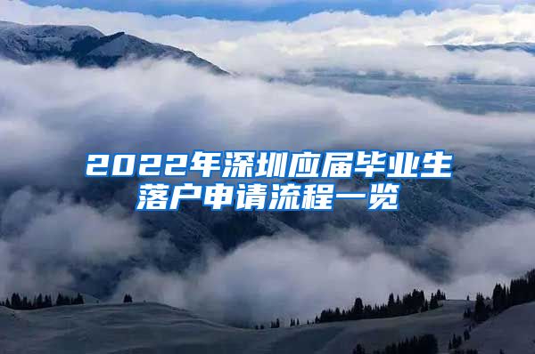 2022年深圳应届毕业生落户申请流程一览