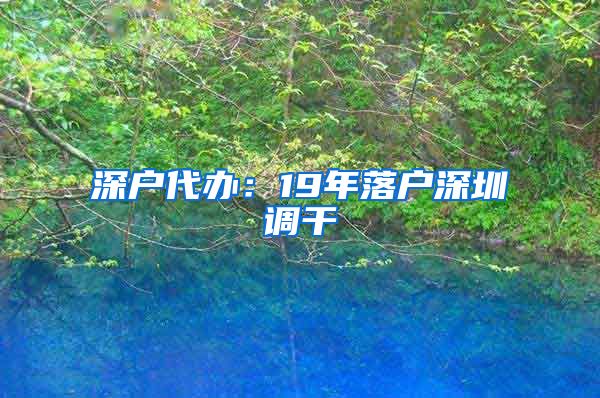 深户代办：19年落户深圳调干