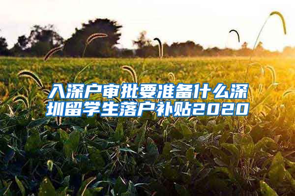 入深户审批要准备什么深圳留学生落户补贴2020