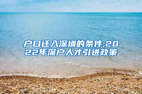 户口迁入深圳的条件,2022年深户人才引进政策