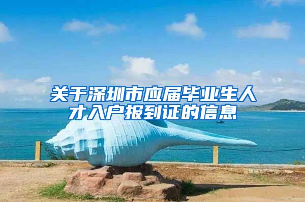 关于深圳市应届毕业生人才入户报到证的信息