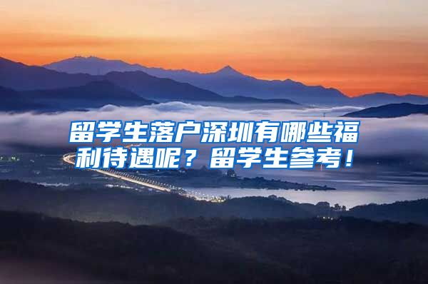 留学生落户深圳有哪些福利待遇呢？留学生参考！