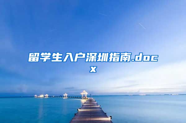 留学生入户深圳指南.docx