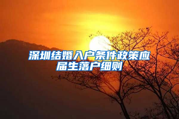 深圳结婚入户条件政策应届生落户细则