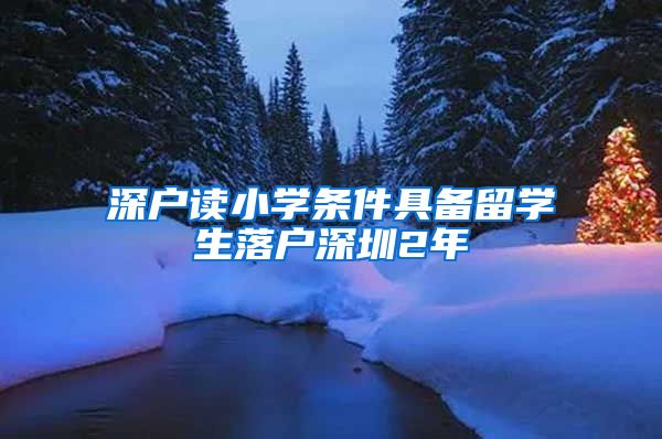 深户读小学条件具备留学生落户深圳2年