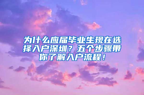 为什么应届毕业生现在选择入户深圳？五个步骤带你了解入户流程！