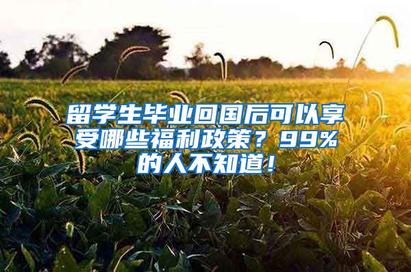 留学生毕业回国后可以享受哪些福利政策？99%的人不知道！