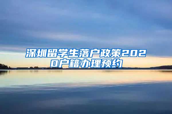 深圳留学生落户政策2020户籍办理预约