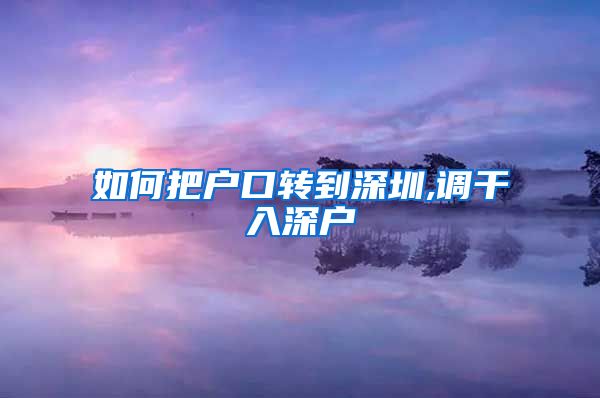 如何把户口转到深圳,调干入深户