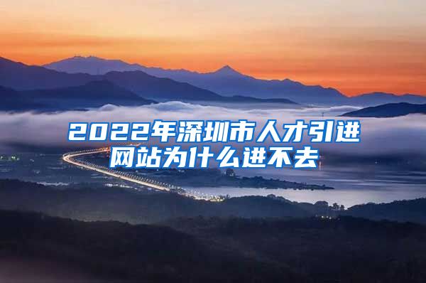 2022年深圳市人才引进网站为什么进不去