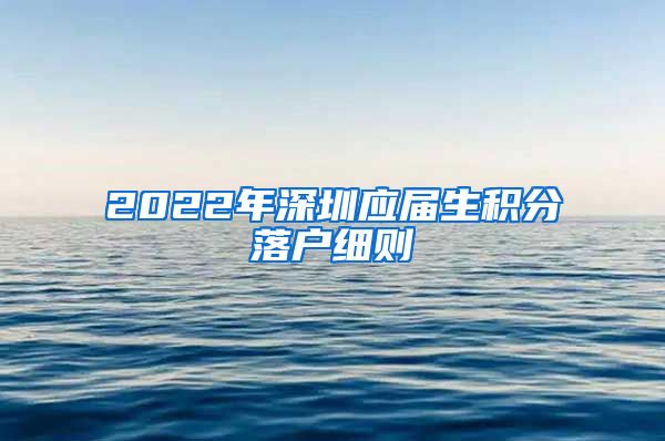 2022年深圳应届生积分落户细则