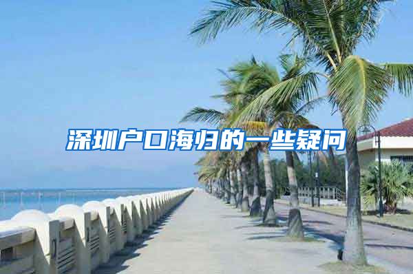 深圳户口海归的一些疑问