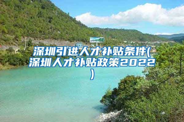 深圳引进人才补贴条件(深圳人才补贴政策2022)