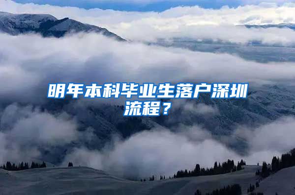 明年本科毕业生落户深圳流程？