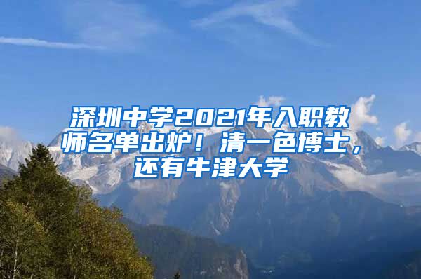 深圳中学2021年入职教师名单出炉！清一色博士，还有牛津大学