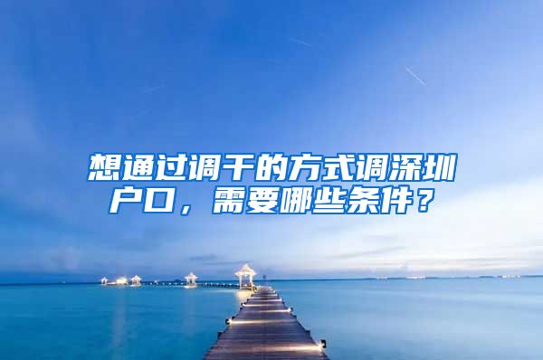 想通过调干的方式调深圳户口，需要哪些条件？