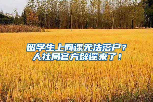 留学生上网课无法落户？人社局官方辟谣来了！