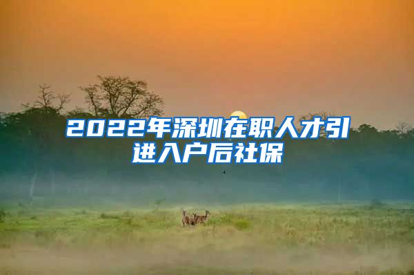 2022年深圳在职人才引进入户后社保