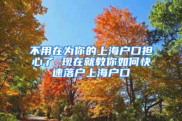 不用在为你的上海户口担心了 现在就教你如何快速落户上海户口