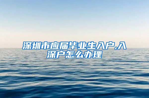 深圳市应届毕业生入户,入深户怎么办理