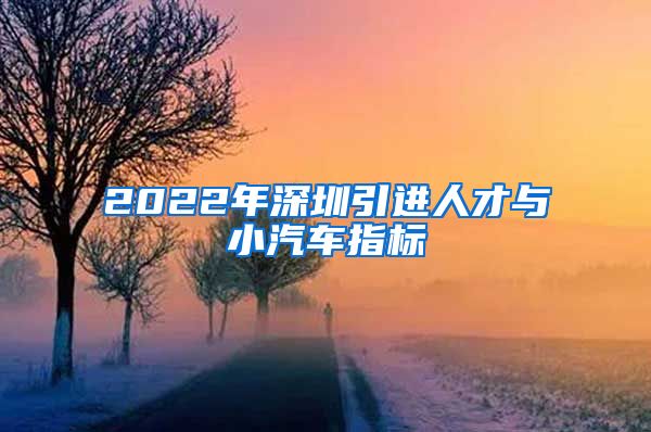 2022年深圳引进人才与小汽车指标