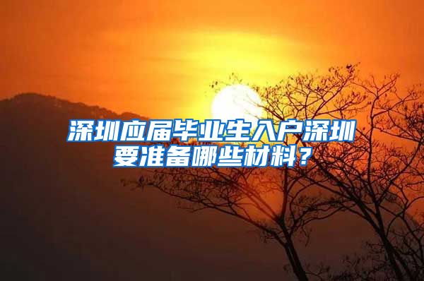 深圳应届毕业生入户深圳要准备哪些材料？