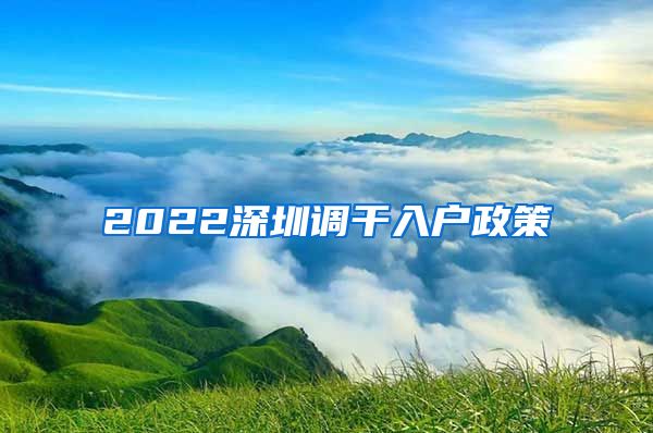 2022深圳调干入户政策