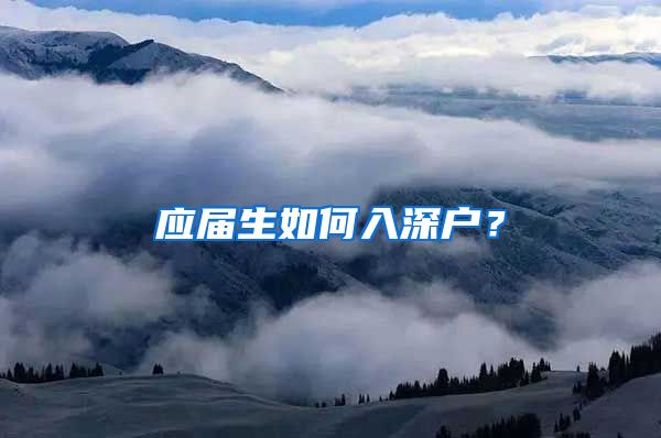 应届生如何入深户？