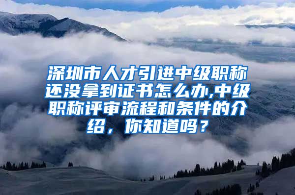 深圳市人才引进中级职称还没拿到证书怎么办,中级职称评审流程和条件的介绍，你知道吗？