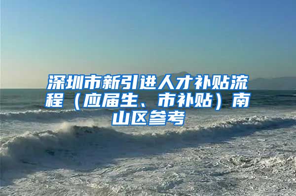 深圳市新引进人才补贴流程（应届生、市补贴）南山区参考