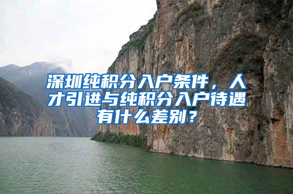 深圳纯积分入户条件，人才引进与纯积分入户待遇有什么差别？