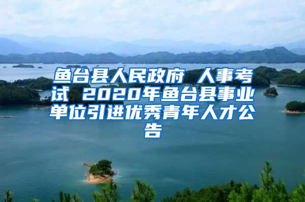 鱼台县人民政府 人事考试 2020年鱼台县事业单位引进优秀青年人才公告