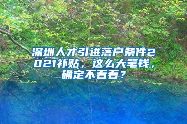 深圳人才引进落户条件2021补贴，这么大笔钱，确定不看看？