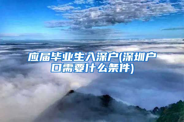 应届毕业生入深户(深圳户口需要什么条件)