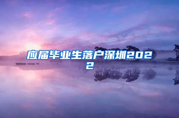 应届毕业生落户深圳2022