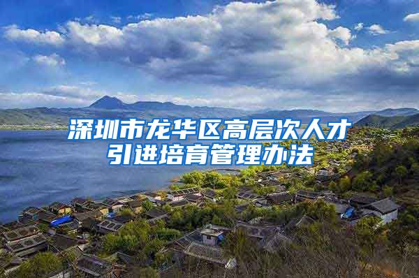 深圳市龙华区高层次人才引进培育管理办法