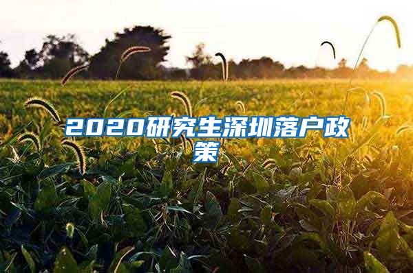 2020研究生深圳落户政策