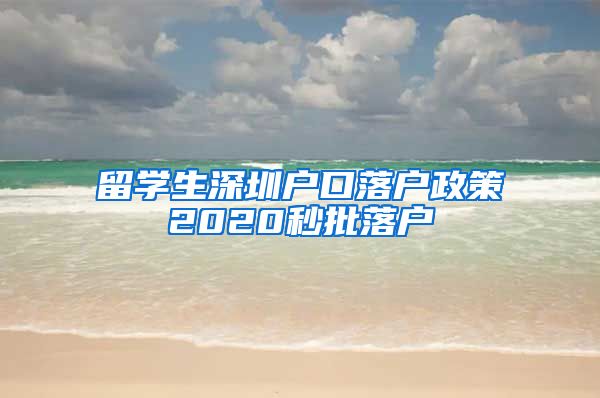 留学生深圳户口落户政策2020秒批落户