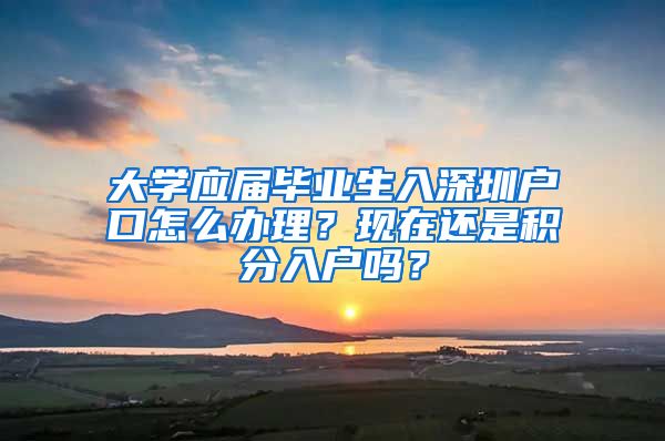 大学应届毕业生入深圳户口怎么办理？现在还是积分入户吗？