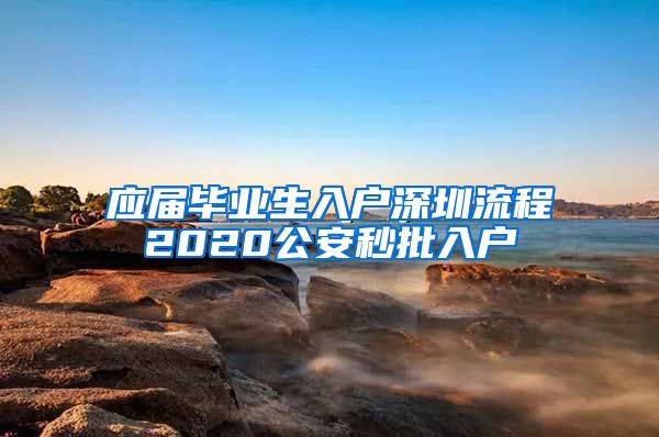 应届毕业生入户深圳流程2020公安秒批入户